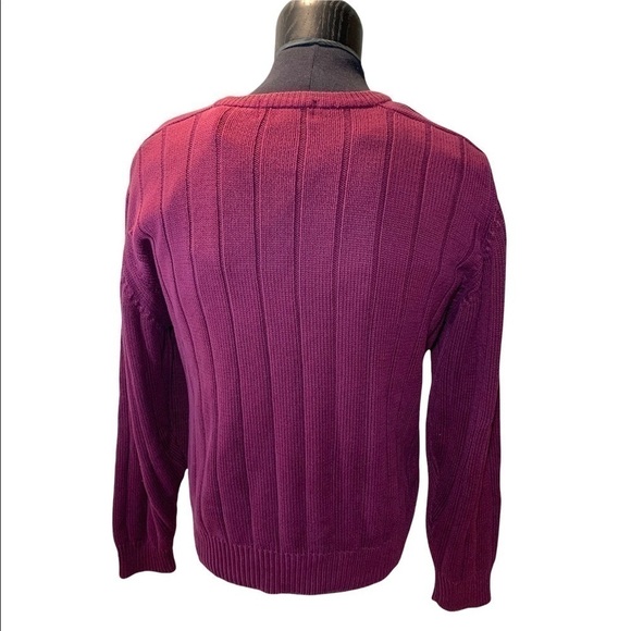 Vintage Eddie Bauer Knit Sweater Pullover Men XL Burgundy Long Sleeve Preppy - Picture 4 of 10